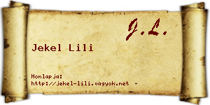 Jekel Lili névjegykártya